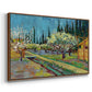 Orchard in Blossom, Bordered by Cypresses, 1888 - Floater Framed Canvas Print