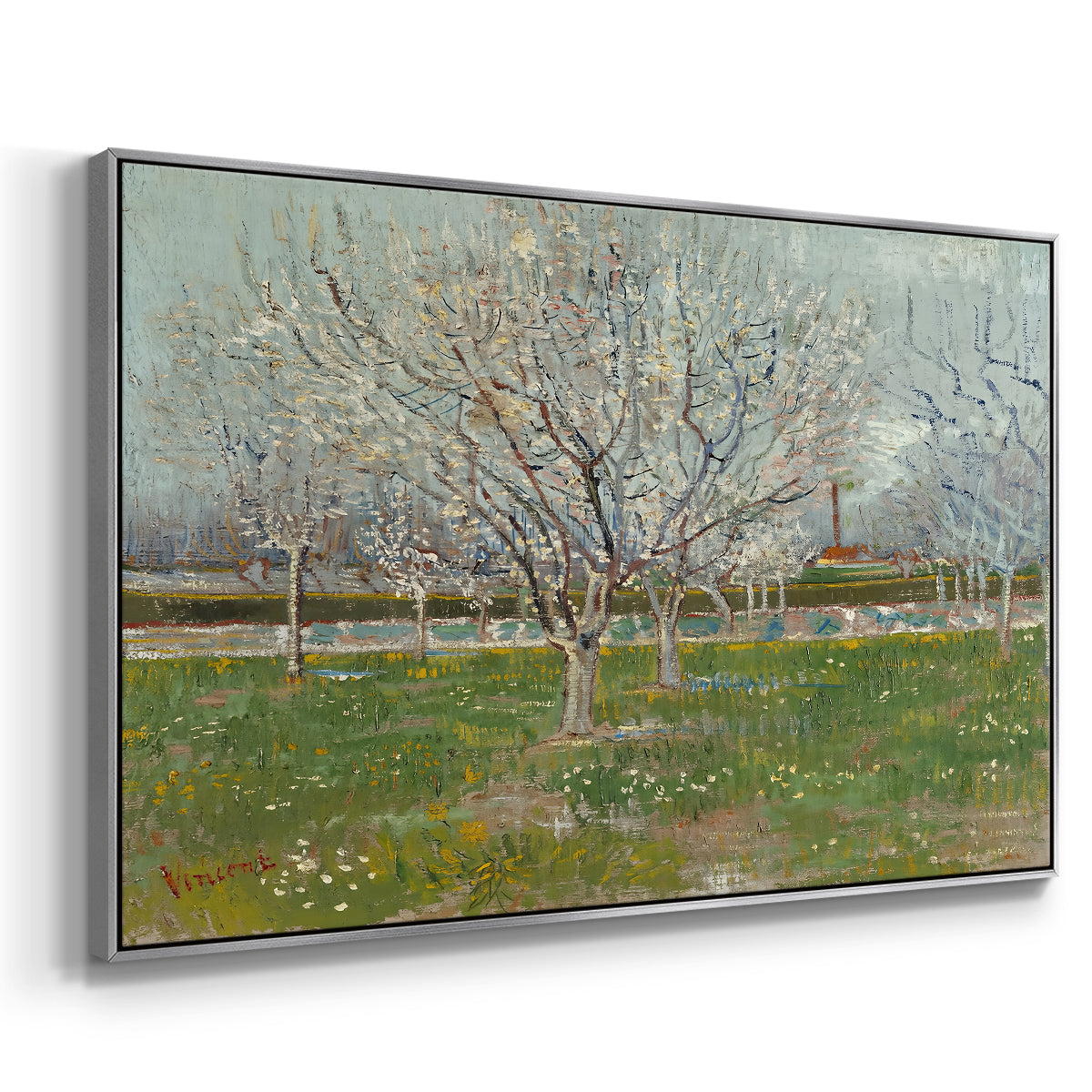 Orchard in Blossom (Plum Trees), 1888 - Floater Framed Canvas Print