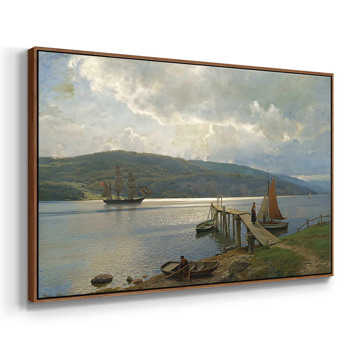 The Jetty at Feste near Moss, 1898 - Floater Framed Canvas Print
