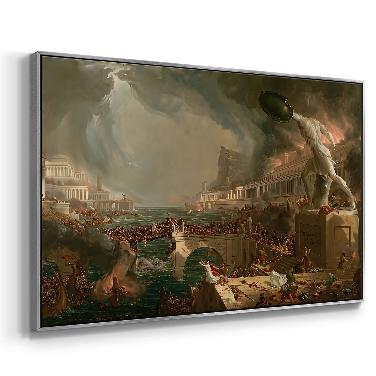 The Course of Empire: Destruction, 1836 - Floater Framed Canvas Print