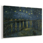 Canvas art print featuring a nighttime composition with glowing reflections stretching across river, displayed at an angle