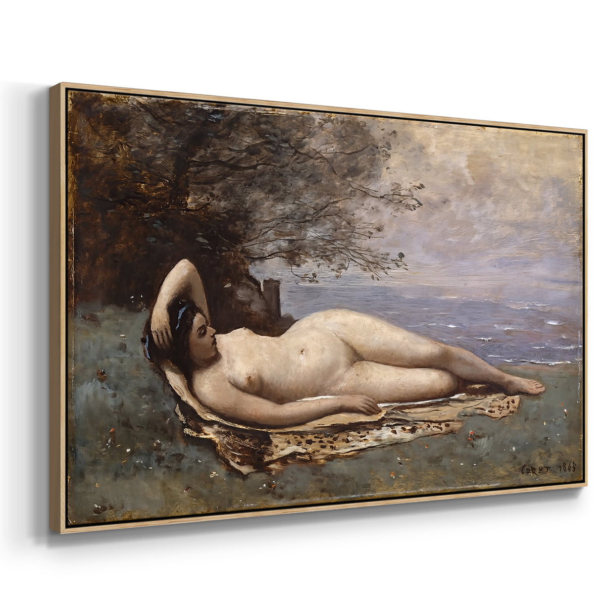 Bacchante by the Sea, 1865 - Floater Framed Canvas Print