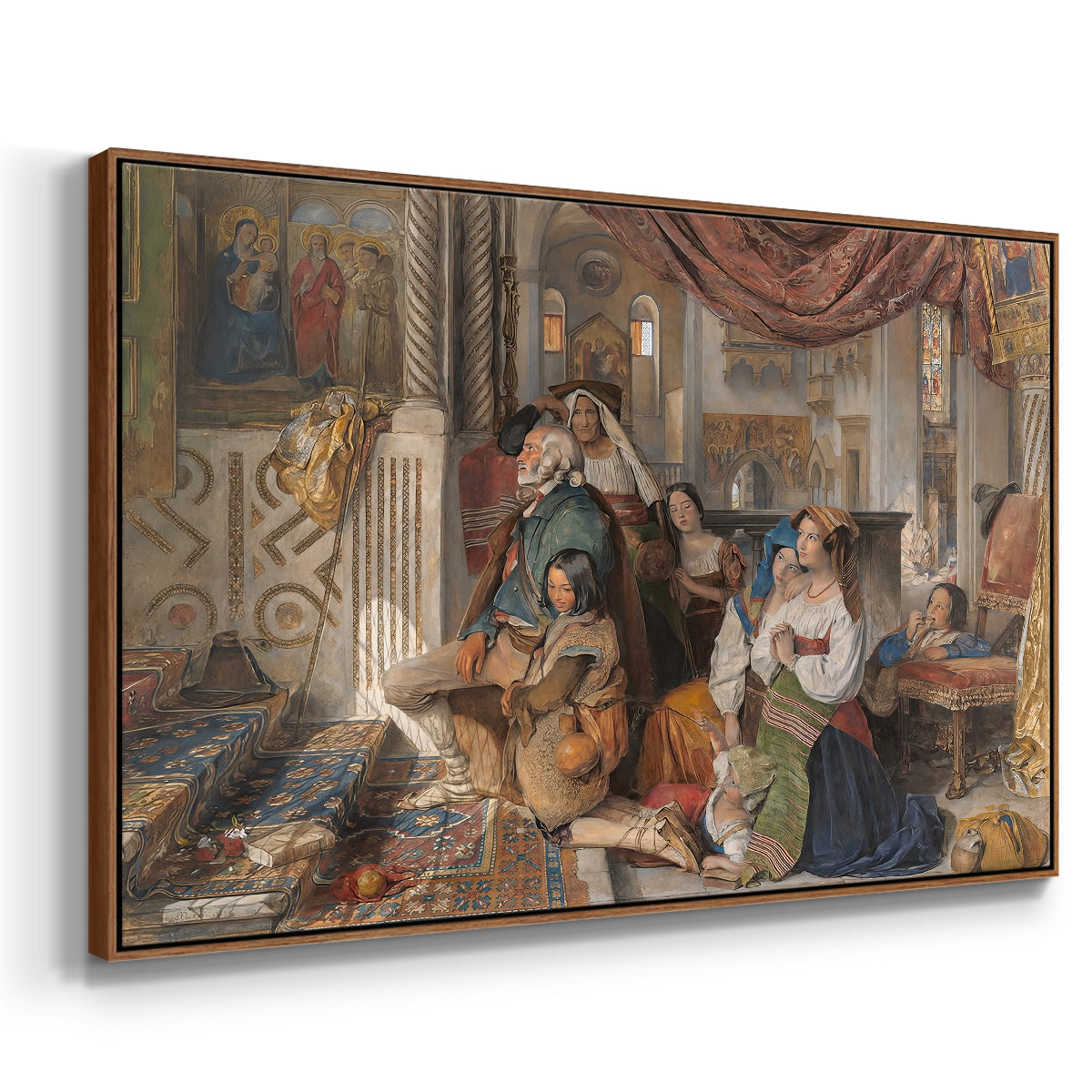 Roman Pilgrims, 1854 - Floater Framed Canvas Print