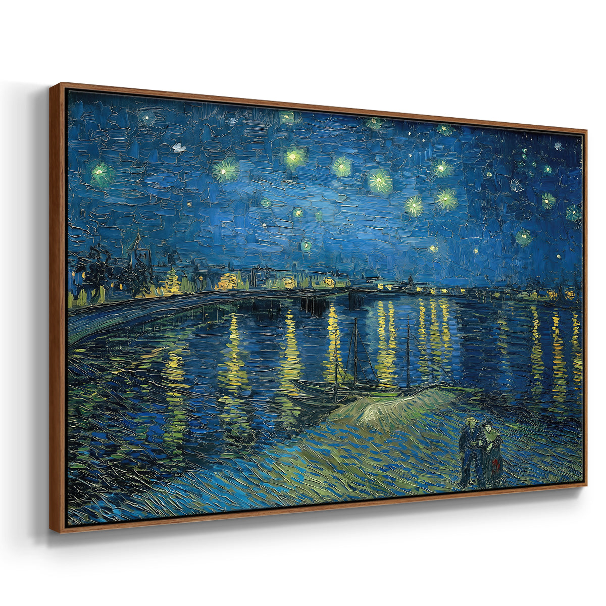 Starry Night Over the Rhône, 1888 - Floater Framed Canvas Print