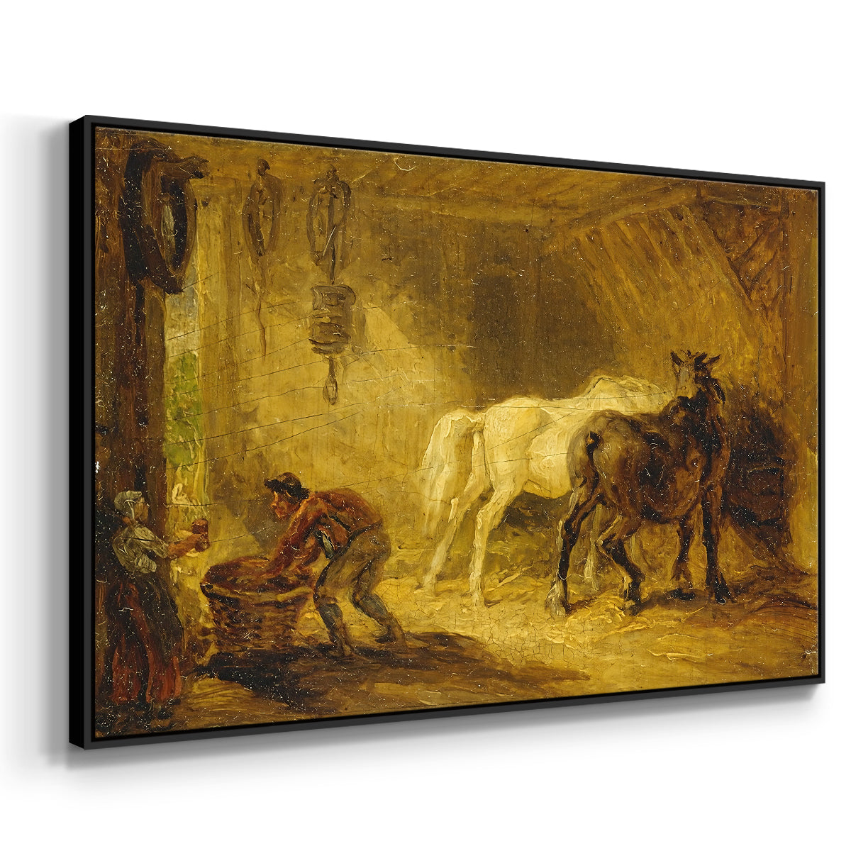 Heath Ewe and Lambs, 1810 - Floater Framed Canvas Print