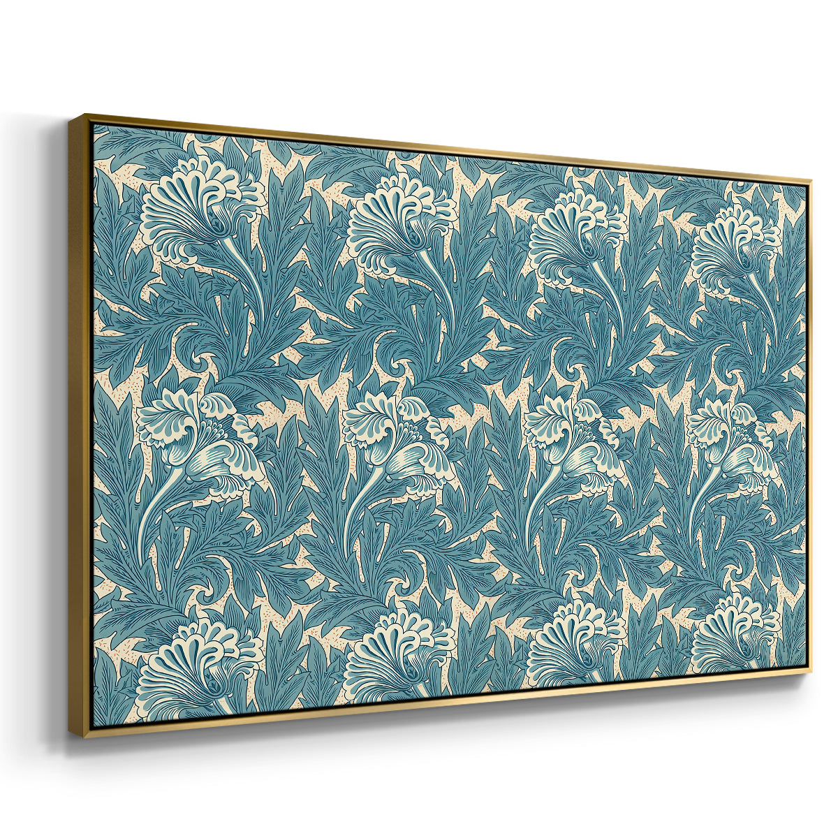 Tulip (Teal), 1875 - Floater Framed Canvas Print