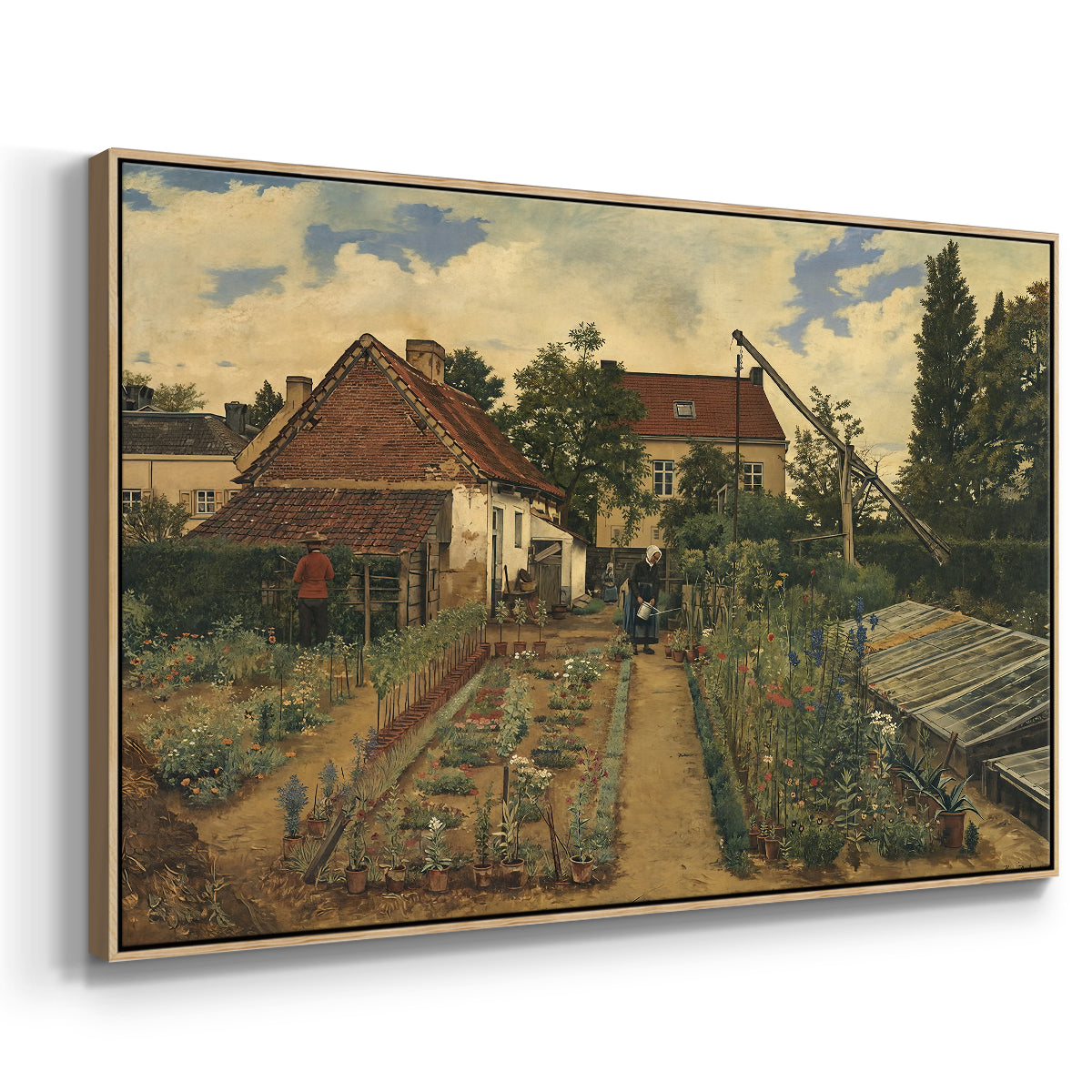 Garden of a Florist (The Flower Garden), 1864 - Floater Framed Canvas Print
