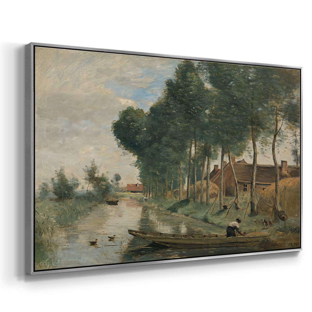 Landscape at Arleux-du-Nord, c. 1871-1874 - Floater Framed Canvas Print