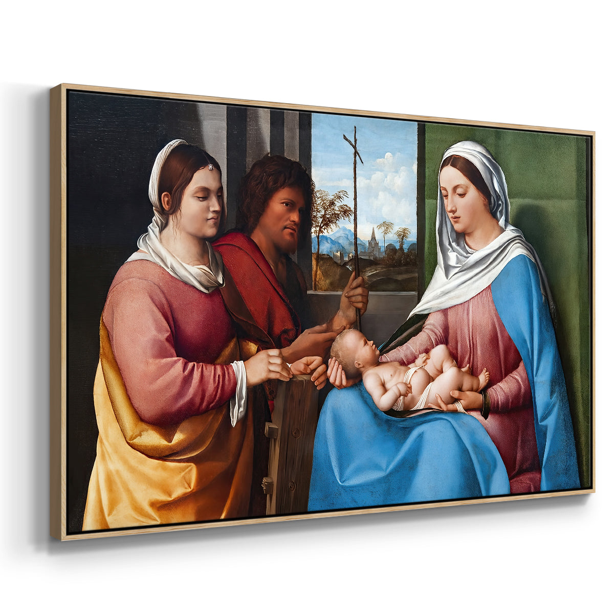 Sacred Conversation, c. 1505 - Floater Framed Canvas Print