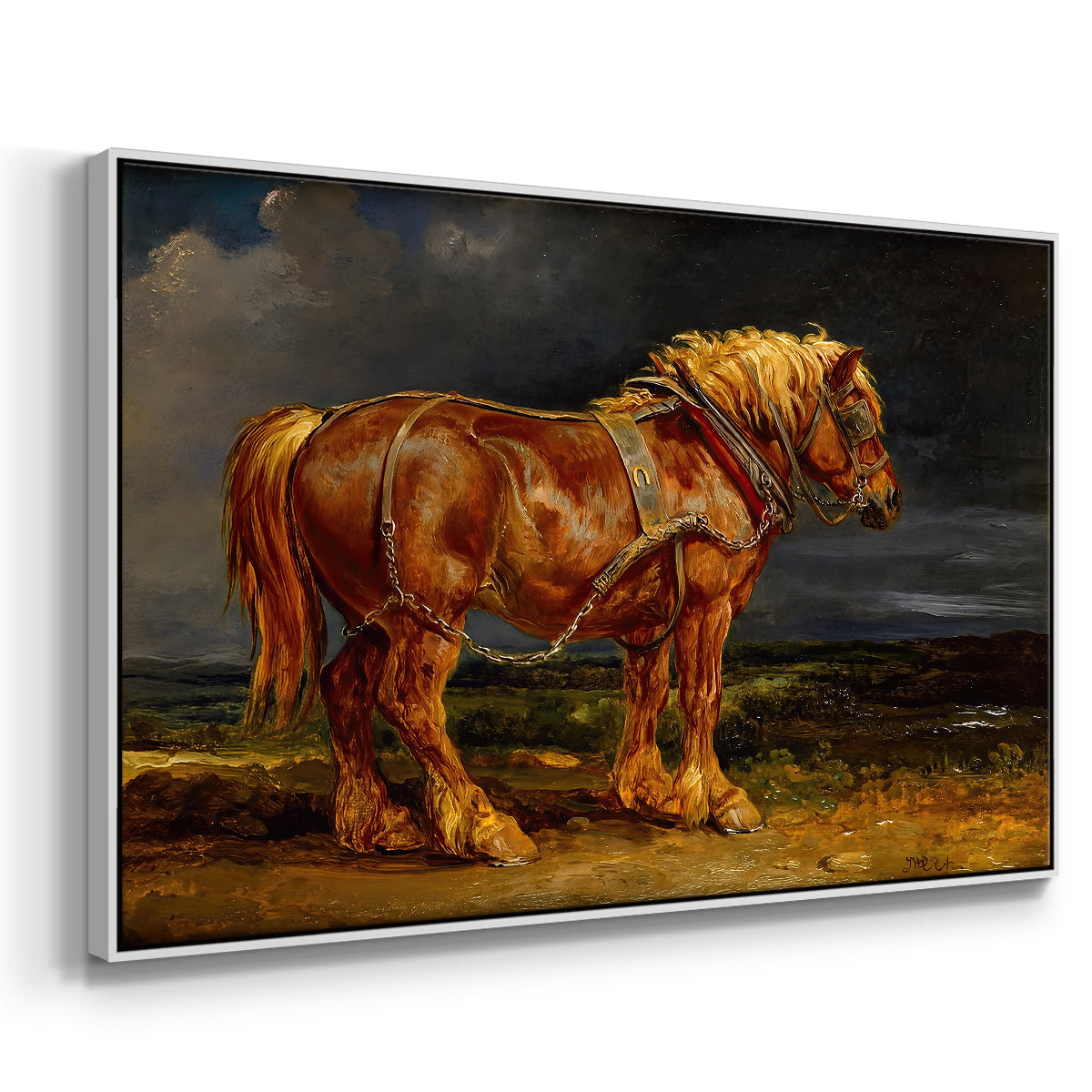 The Shire Horse Elephant in an Extensive Landscape, c. 1850s - Floater Framed Canvas Print