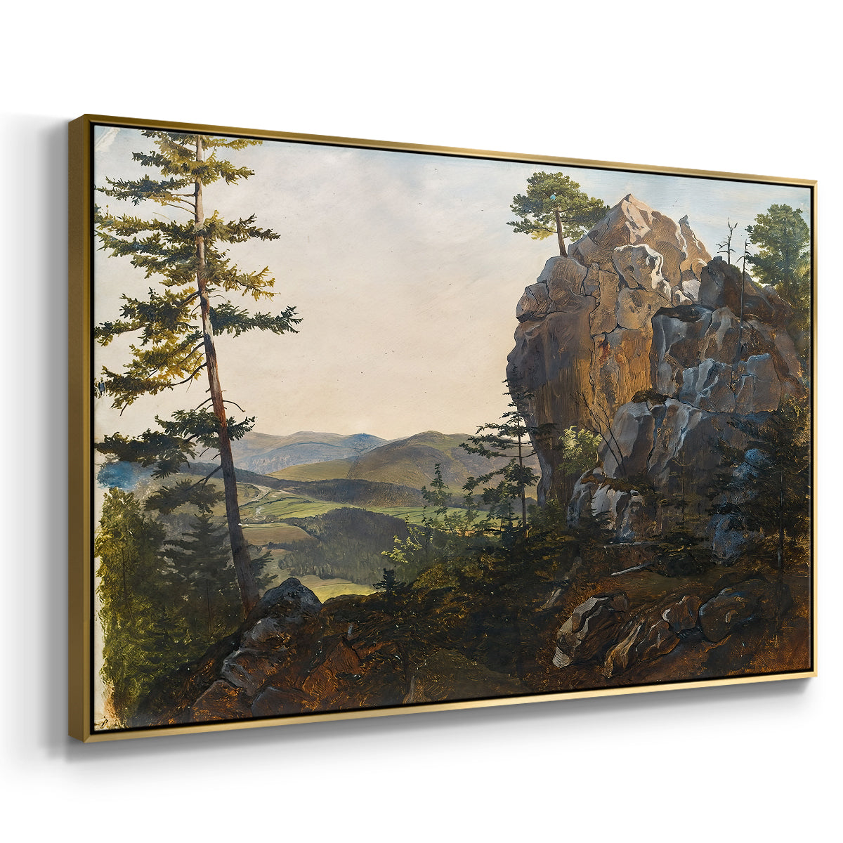 Landscape with the Balbersteine near Miesenbach, 1839 - Floater Framed Canvas Print
