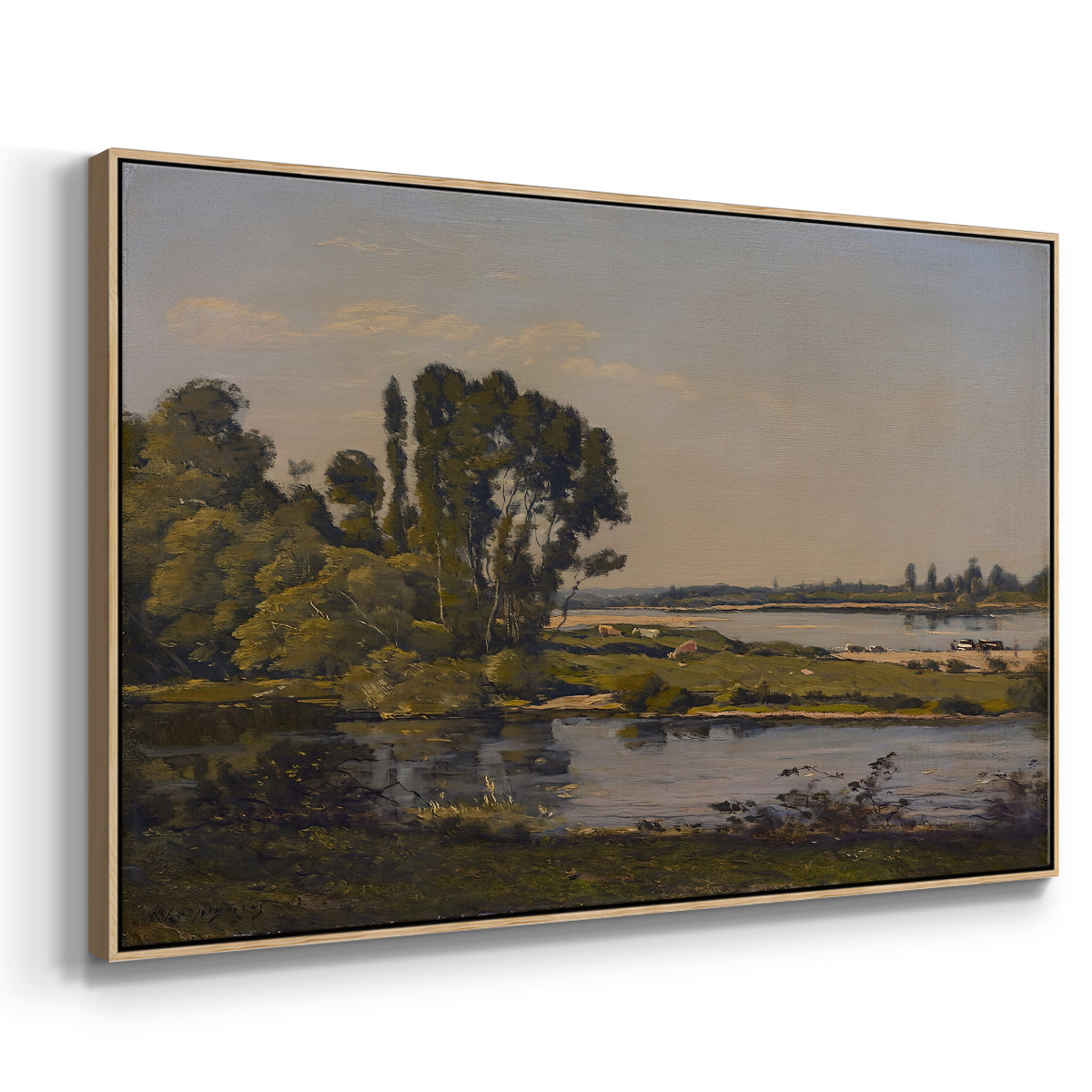 Landscape with a River, 1892 - Floater Framed Canvas Print
