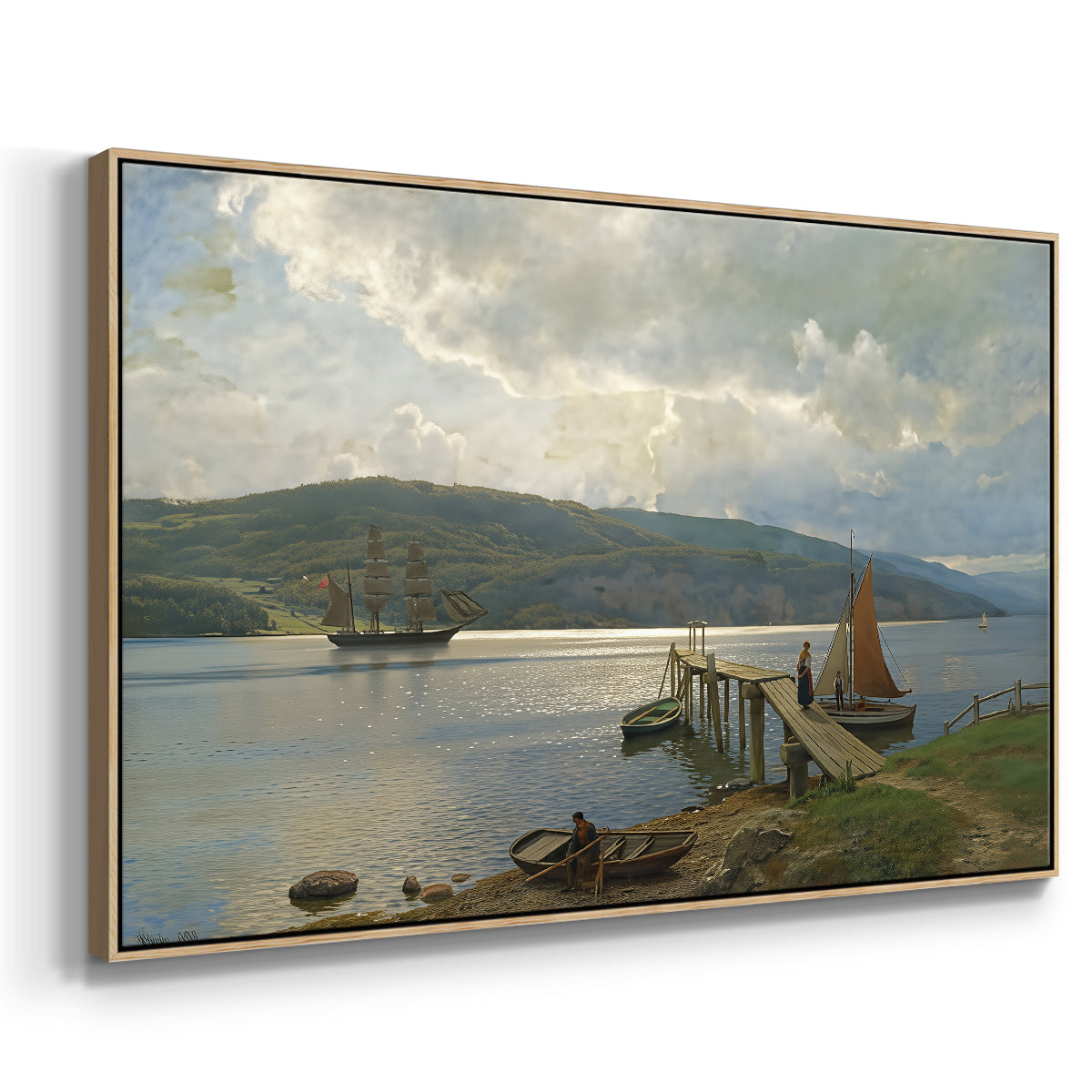 The Jetty at Feste near Moss, 1898 - Floater Framed Canvas Print