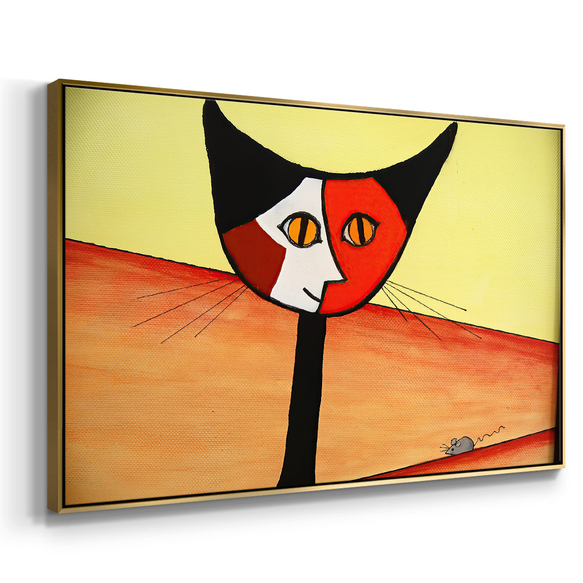 Picasso's Cat–El Gato - Floater Framed Canvas Print