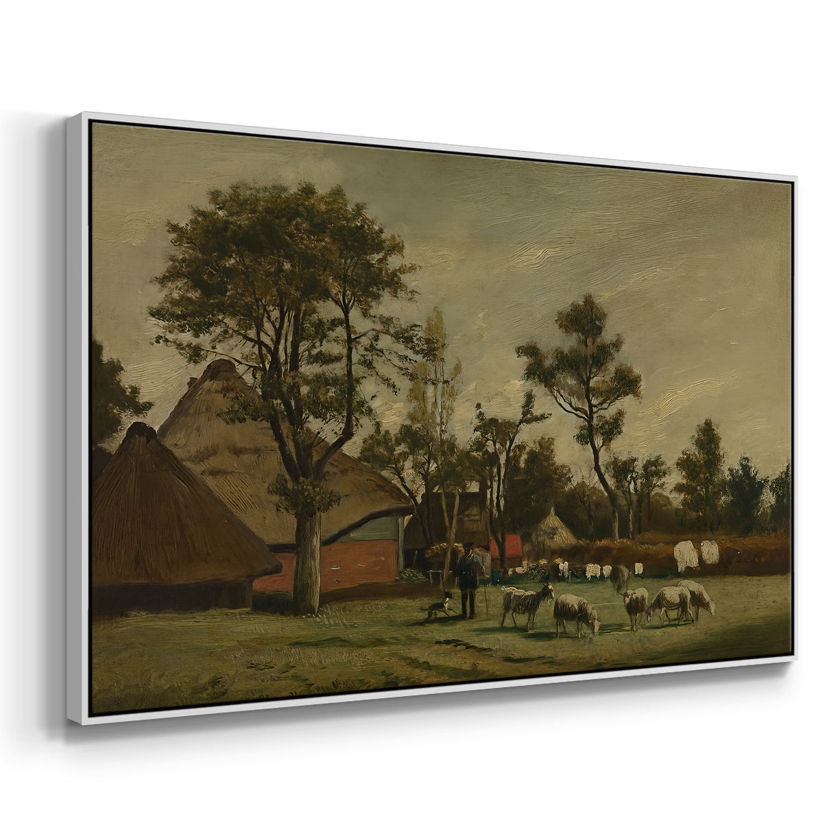 Farmhouse, c. 1865-1875 - Floater Framed Canvas Print