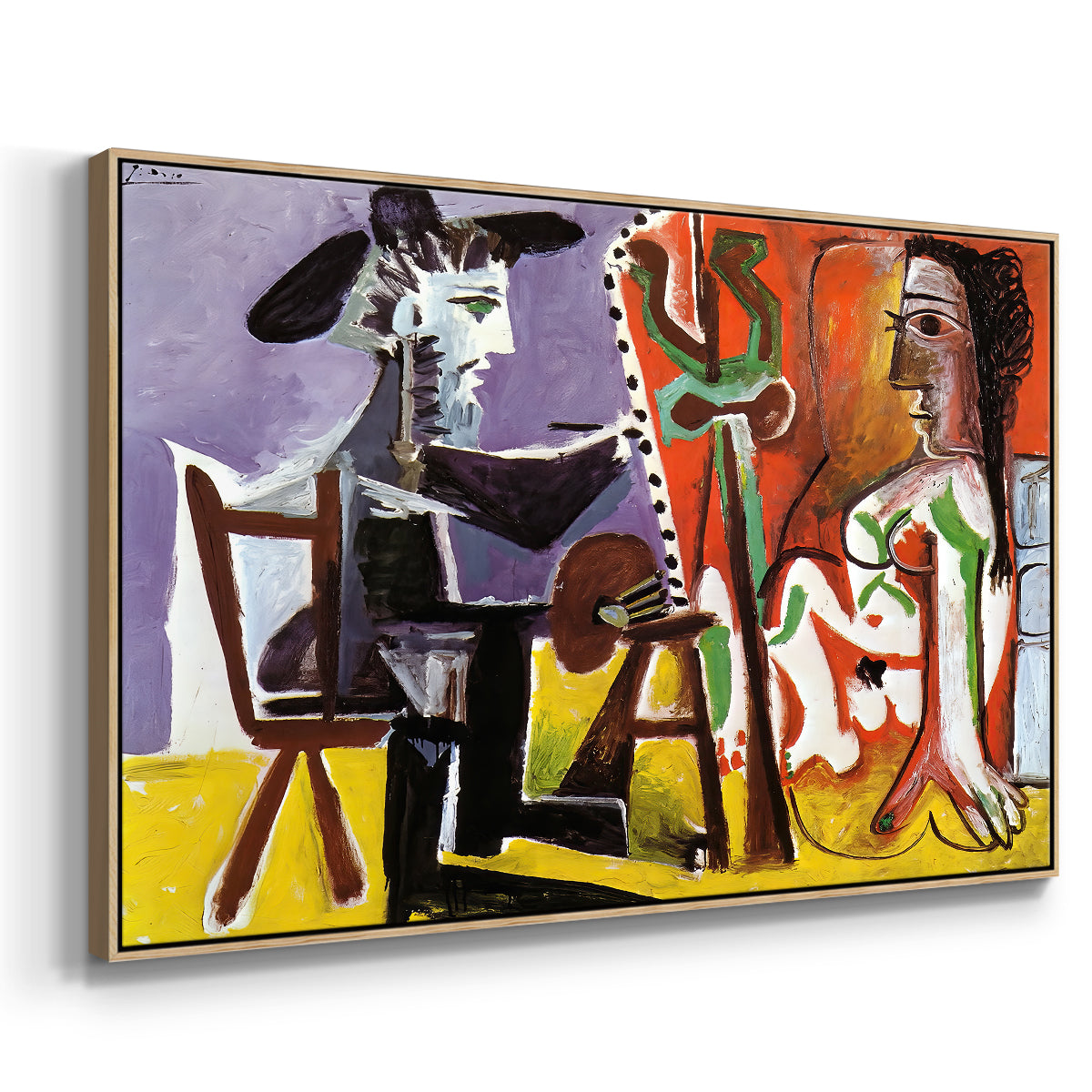 The Painter and His Model, 1963 - Floater Framed Canvas Print