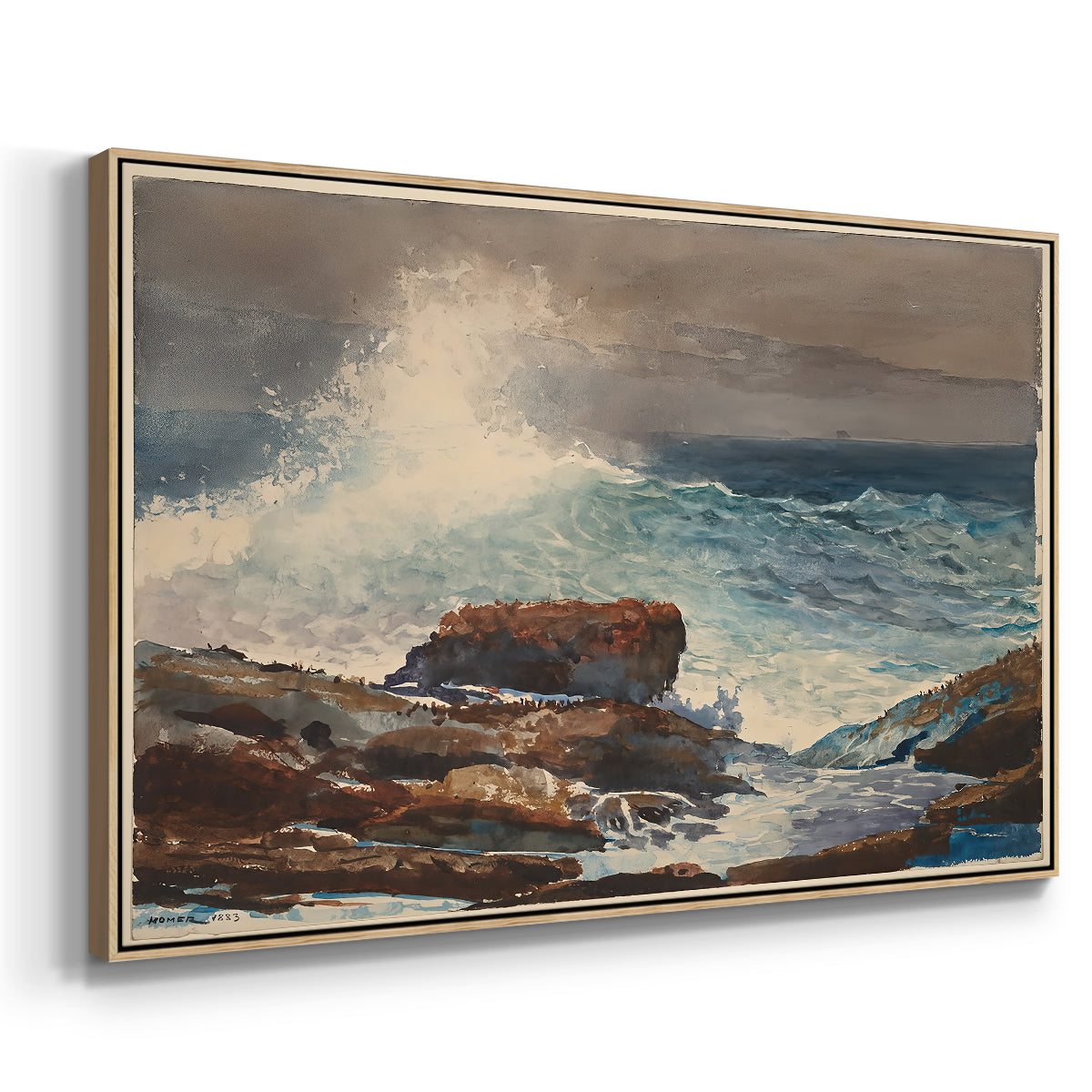 Incoming Tide, Scarboro, Maine, 1883 - Floater Framed Canvas Print