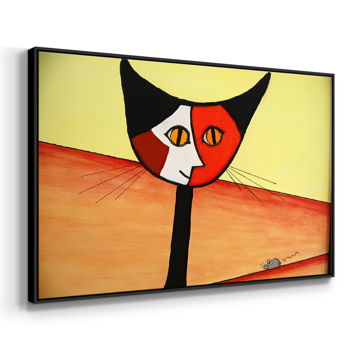 Picasso's Cat–El Gato - Floater Framed Canvas Print