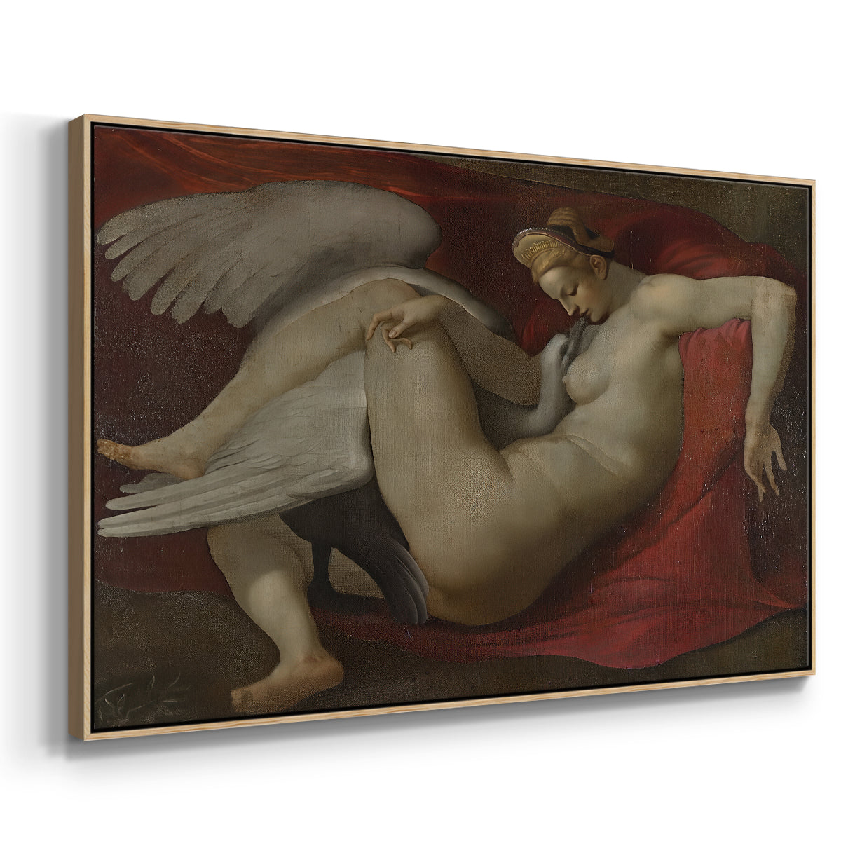 Leda and the Swan (16th-Century Version), c. 1530 - Floater Framed Canvas Print