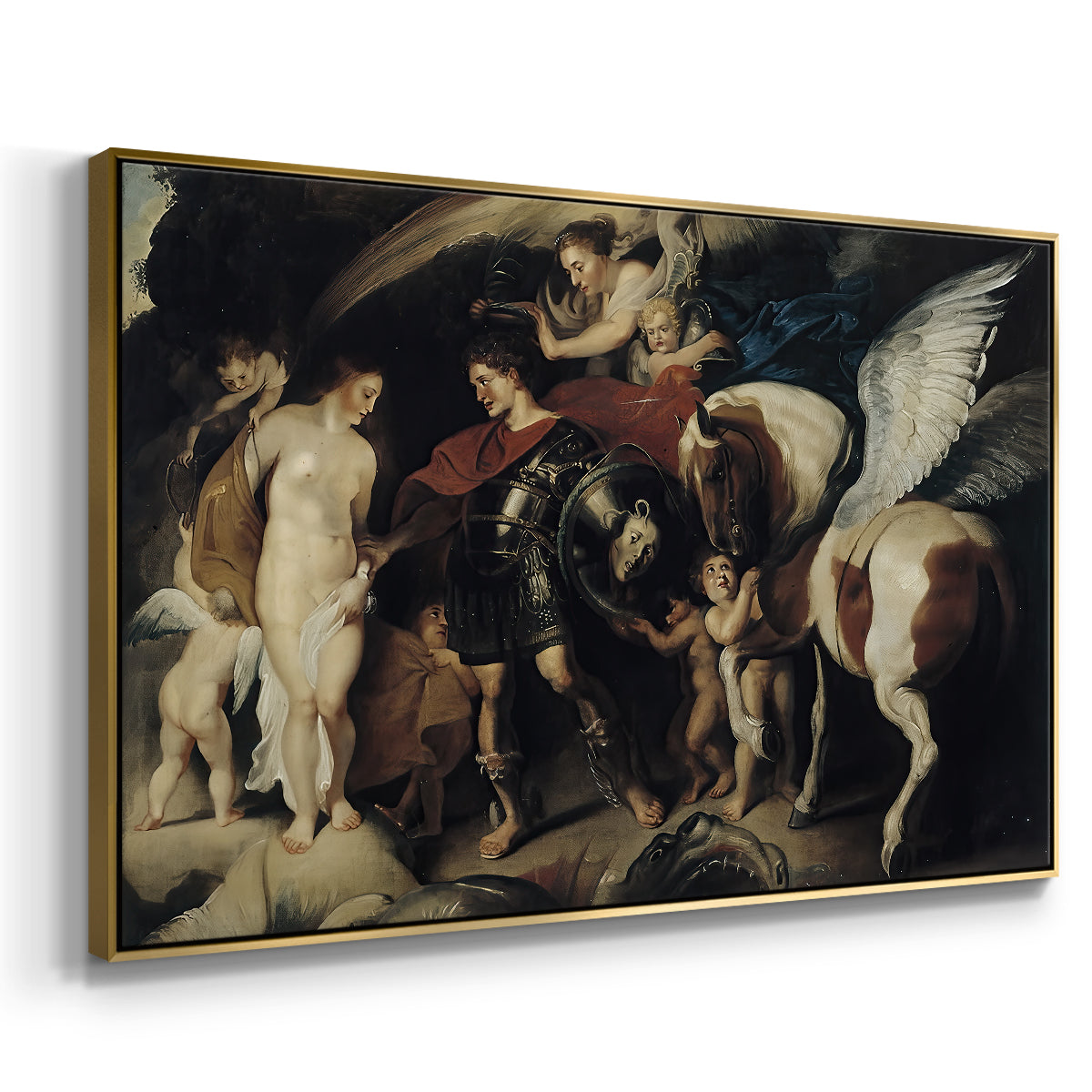 Perseus and Andromeda, c. 1620 - Floater Framed Canvas Print