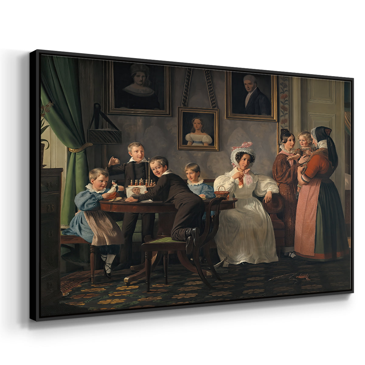 The Waagepetersen Family, 1836 - Floater Framed Canvas Print