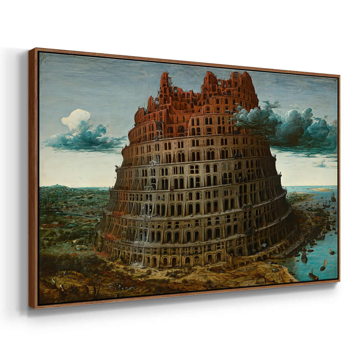 The Tower of Babel, c. 1568 - Floater Framed Canvas Print