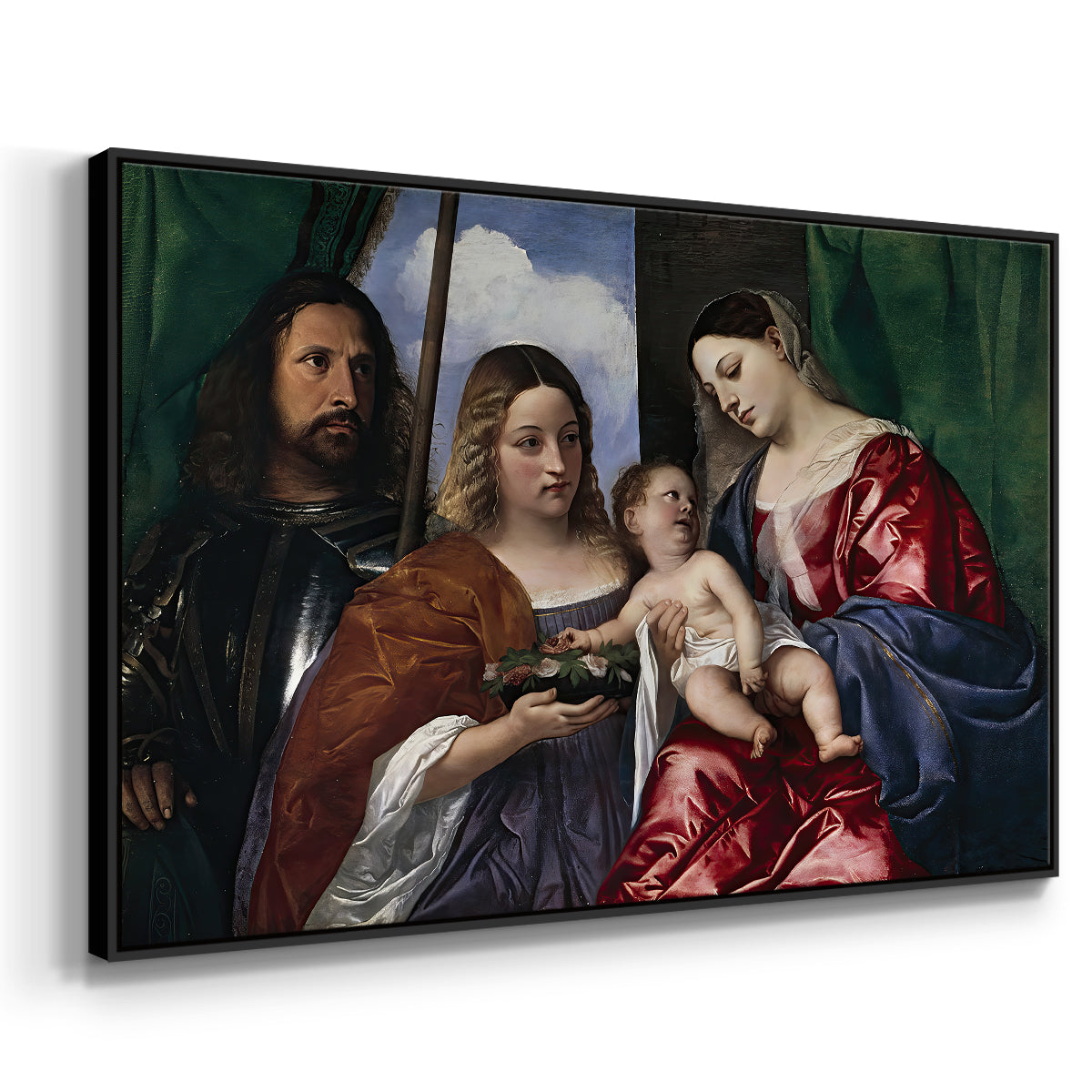 Madonna and Child with Saints Dorothy and George, c. 1516 - Floater Framed Canvas Print