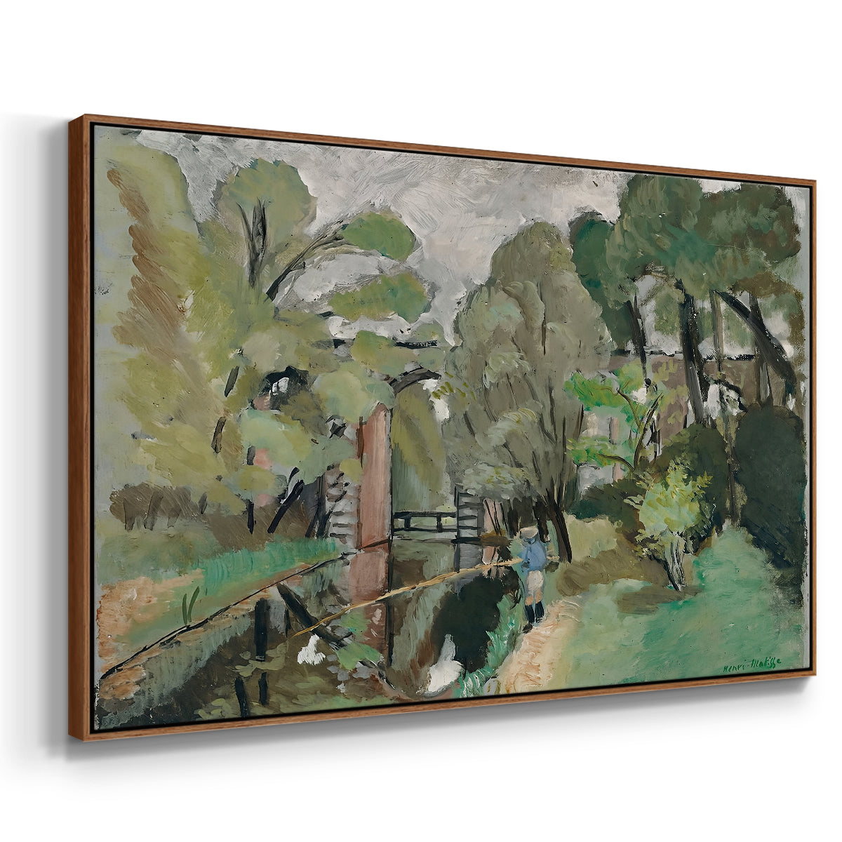 The Little Fisherman, Maintenon, 1918 - Floater Framed Canvas Print