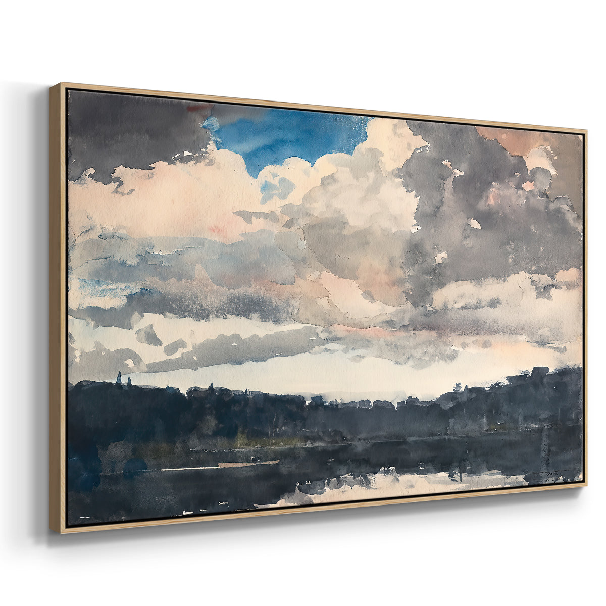 The Lone Boat, North Woods Club, Adirondacks, 1892 - Floater Framed Canvas Print
