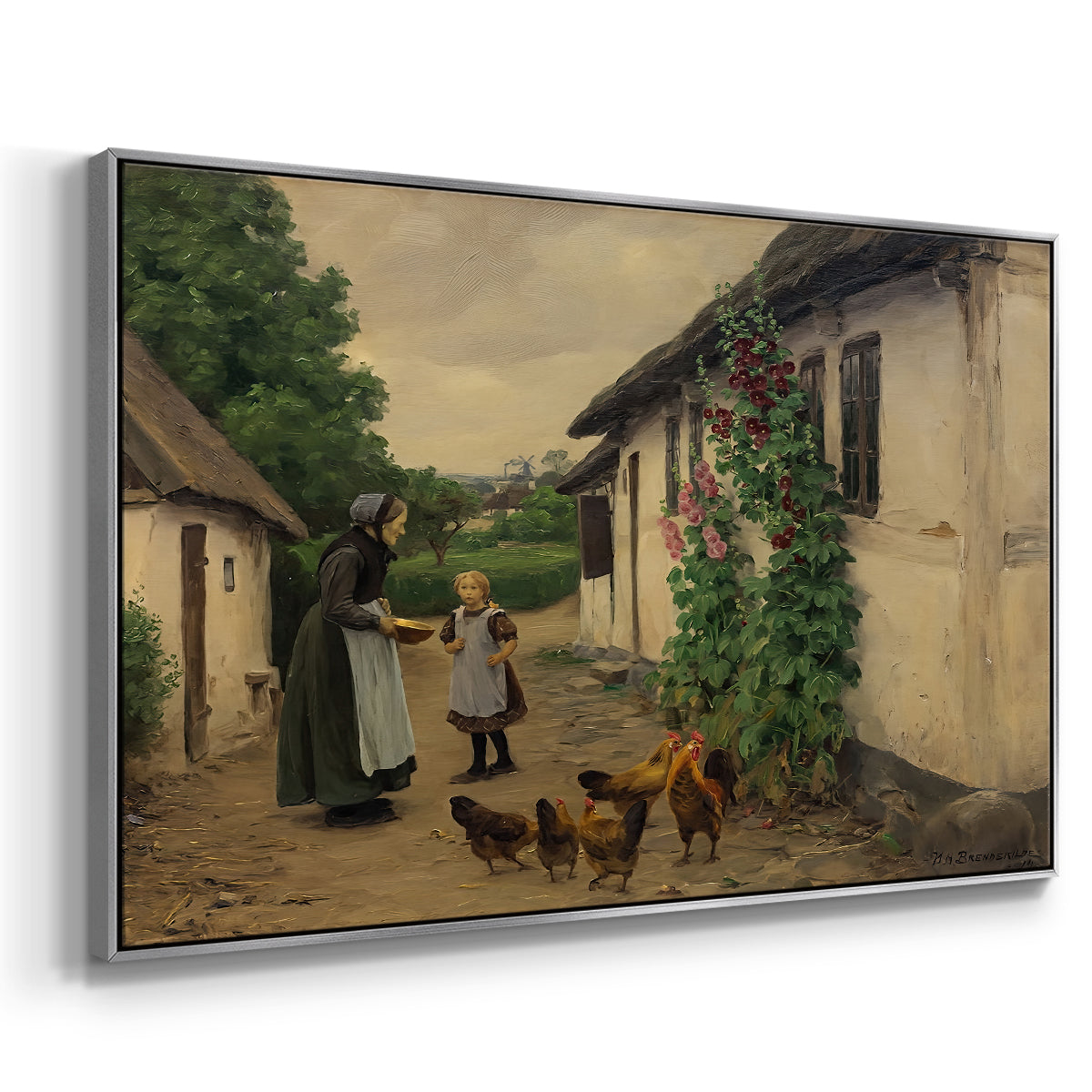 Visit to Grandmother, 1914 - Floater Framed Canvas Print