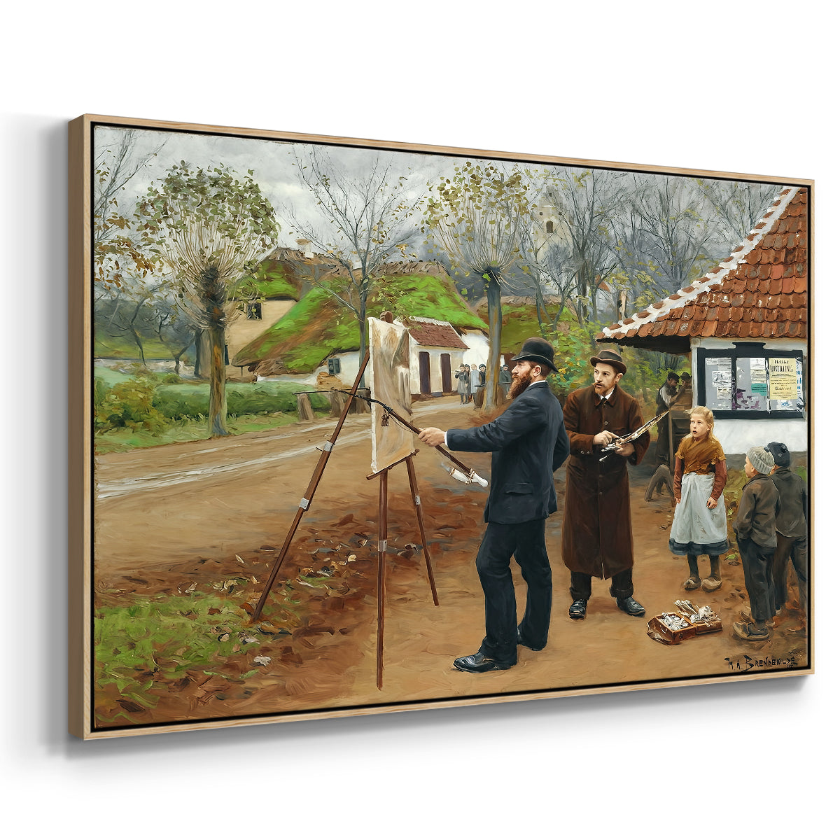 L. A. Ring Painting near Aasum Smithy, 1893 - Floater Framed Canvas Print