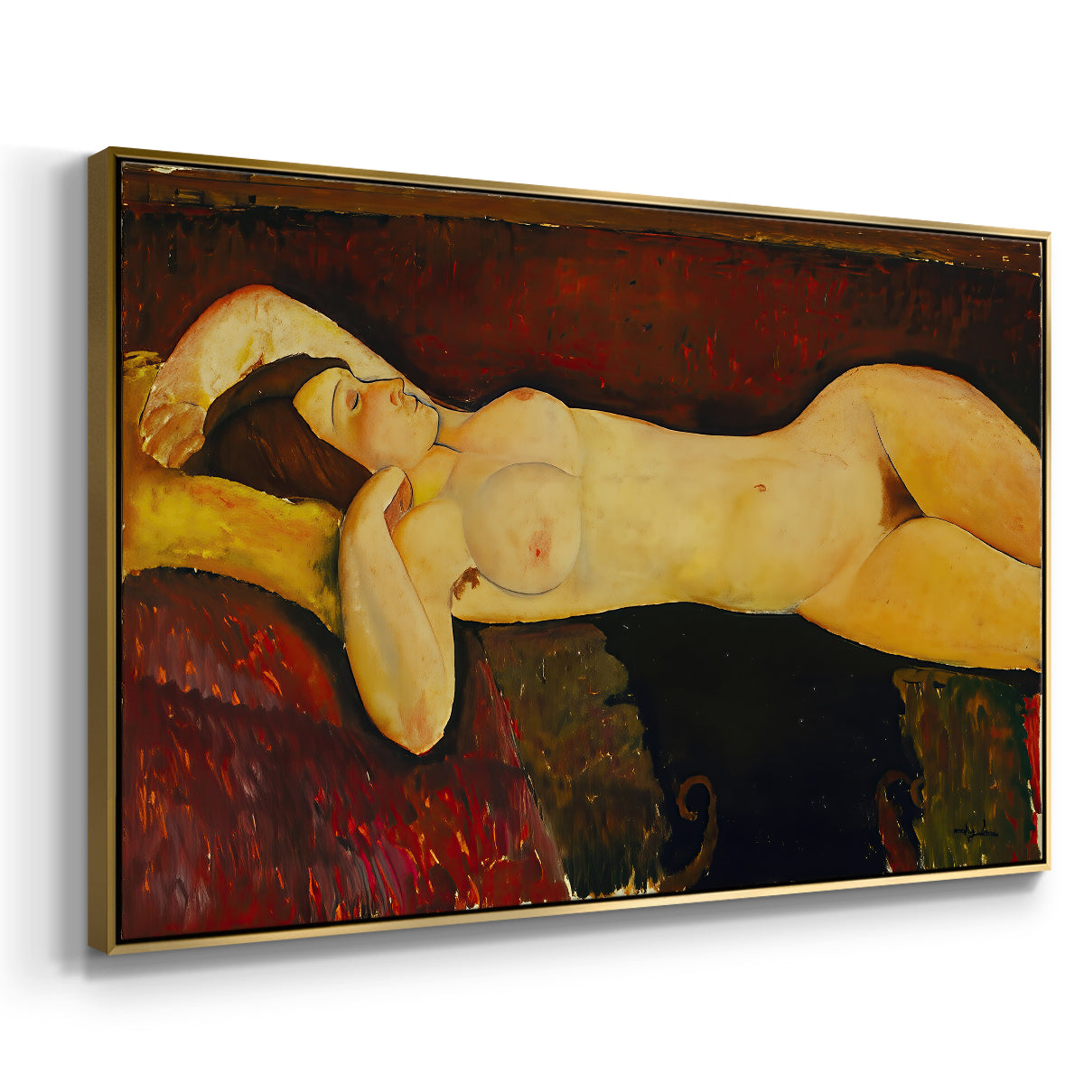 Reclining Nude (Nu couché), 1919 - Floater Framed Canvas Print