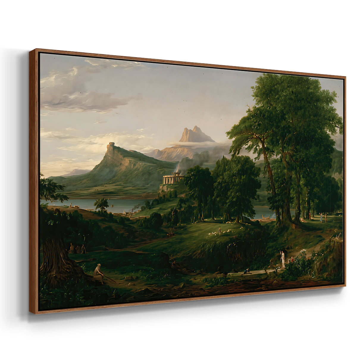 The Course of Empire: The Arcadian or Pastoral State, 1834 - Floater Framed Canvas Print
