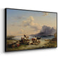 Shepherds and Cattle on Lake Attersee, 1852 - Floater Framed Canvas Print