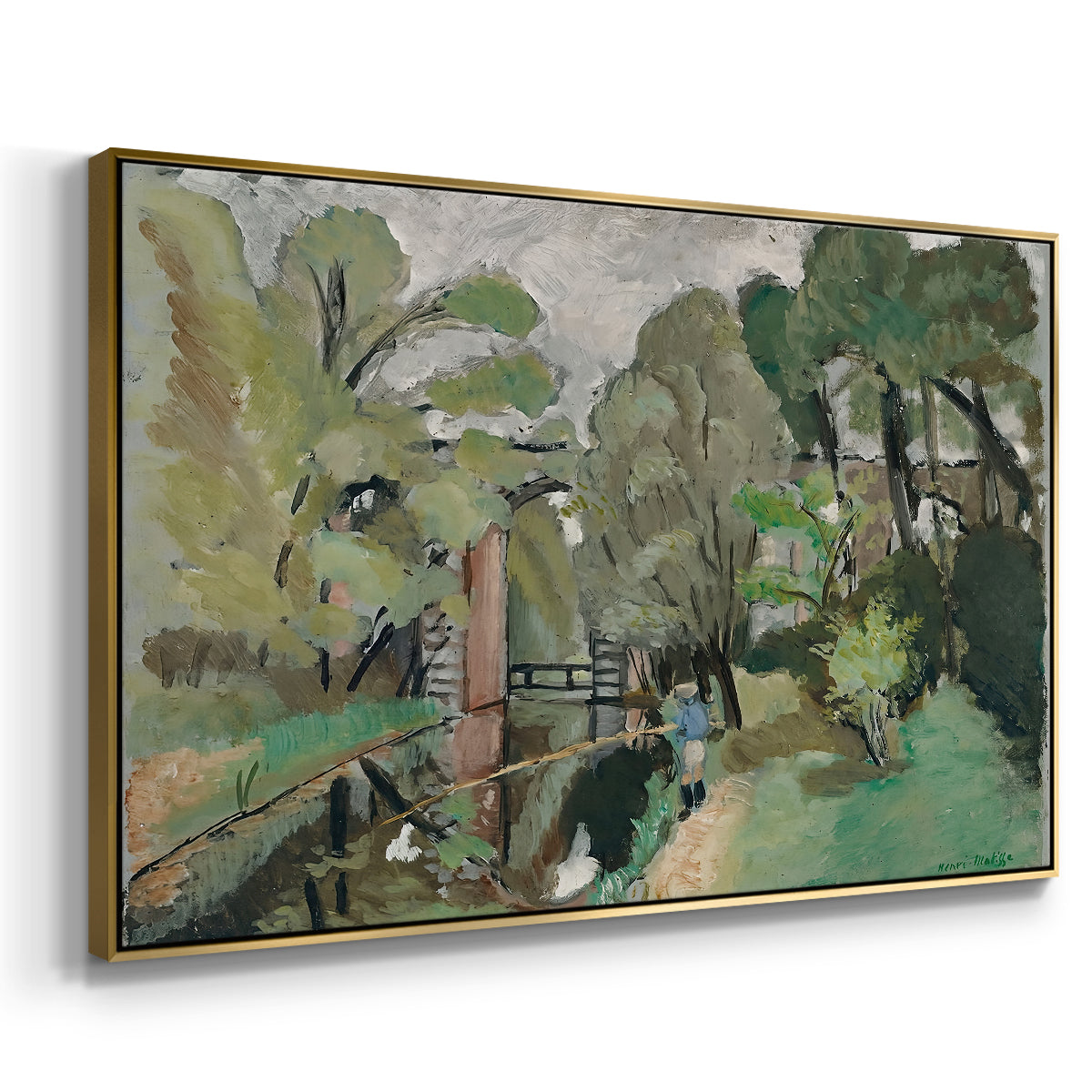 The Little Fisherman, Maintenon, 1918 - Floater Framed Canvas Print