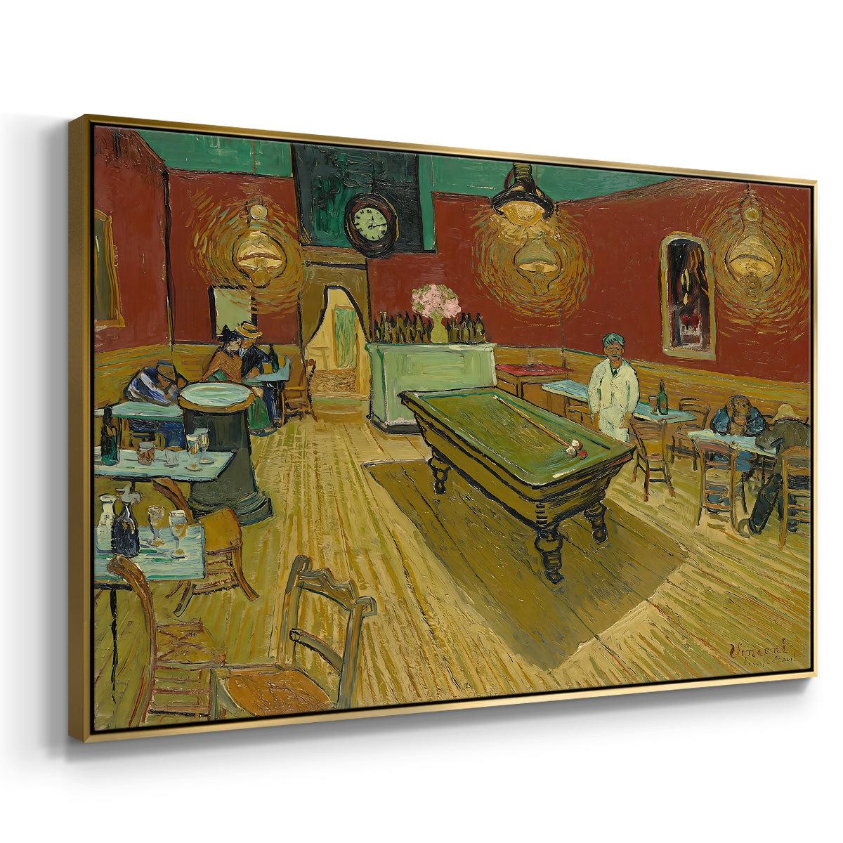 The Night Café, 1888 - Floater Framed Canvas Print