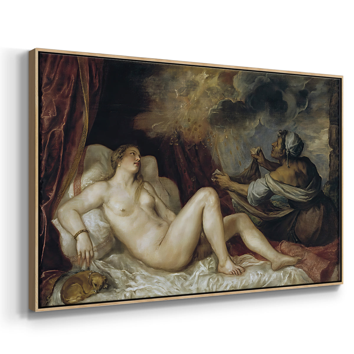 Danaë, c. 1560-1565 - Floater Framed Canvas Print