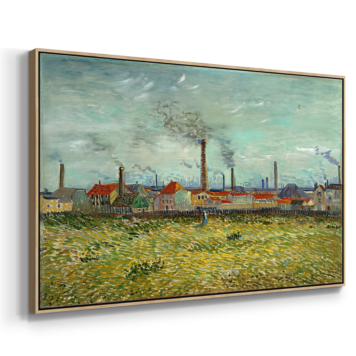 Factories at Clichy, 1887 - Floater Framed Canvas Print