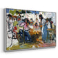 Net Menders in Valencia, 1909 - Floater Framed Canvas Print
