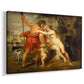 Canvas art print featuring a Baroque depiction of Venus and Adonis, displayed at an angle
