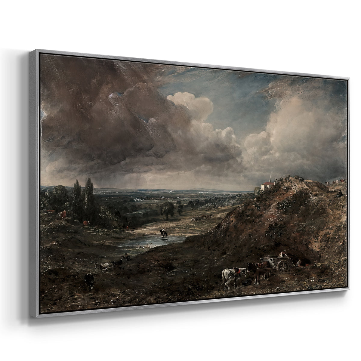 Branch Hill Pond, Hampstead Heath, c. 1828 - Floater Framed Canvas Print