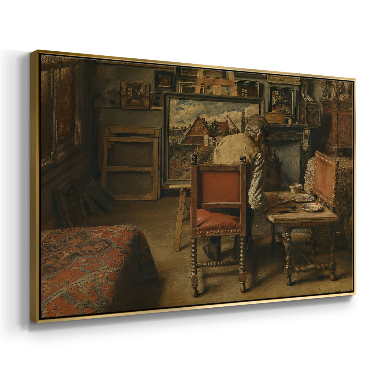 The Retoucher (The Restorer), 1876 - Floater Framed Canvas Print