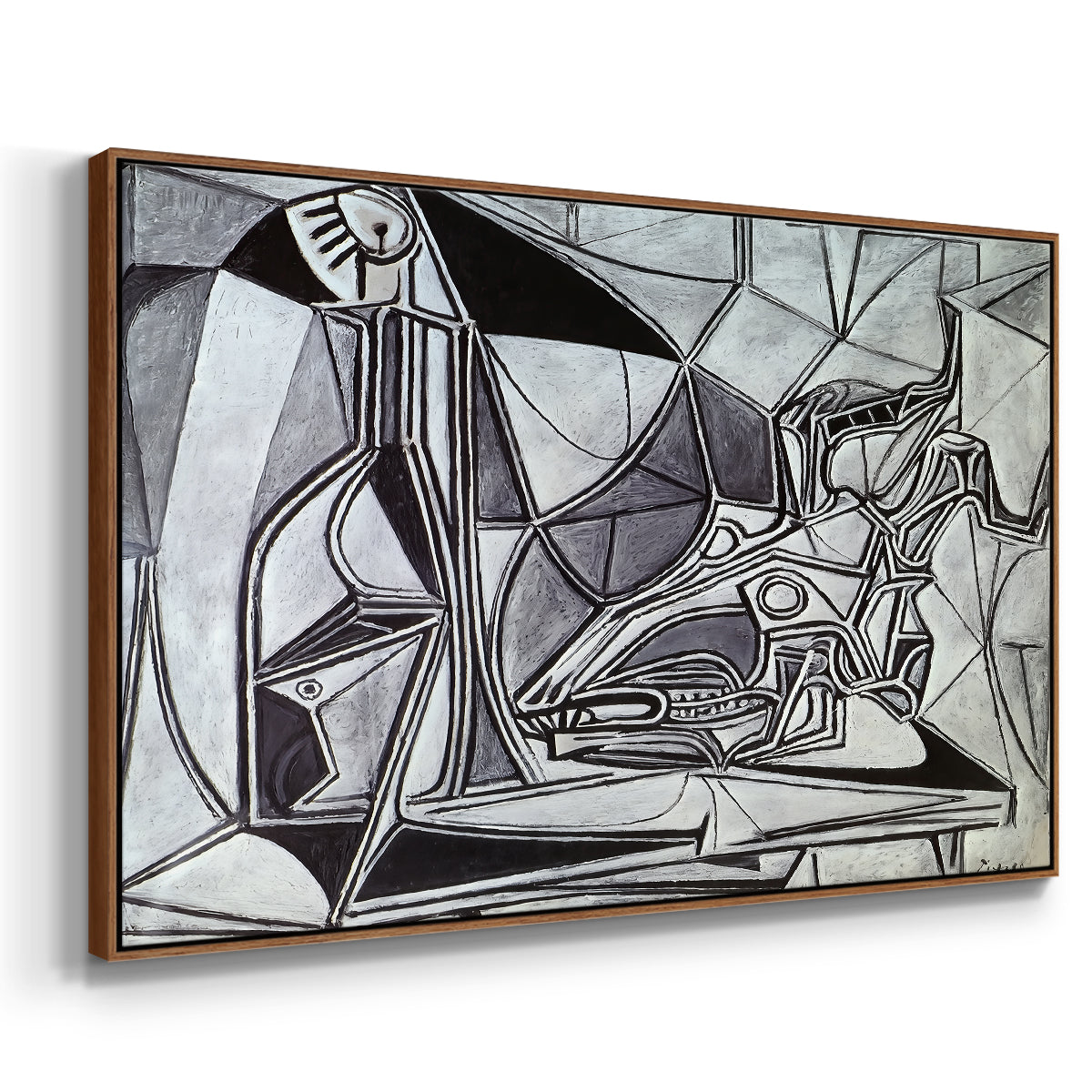 Goat's Skull, Bottle and Candle, 1952 - Floater Framed Canvas Print