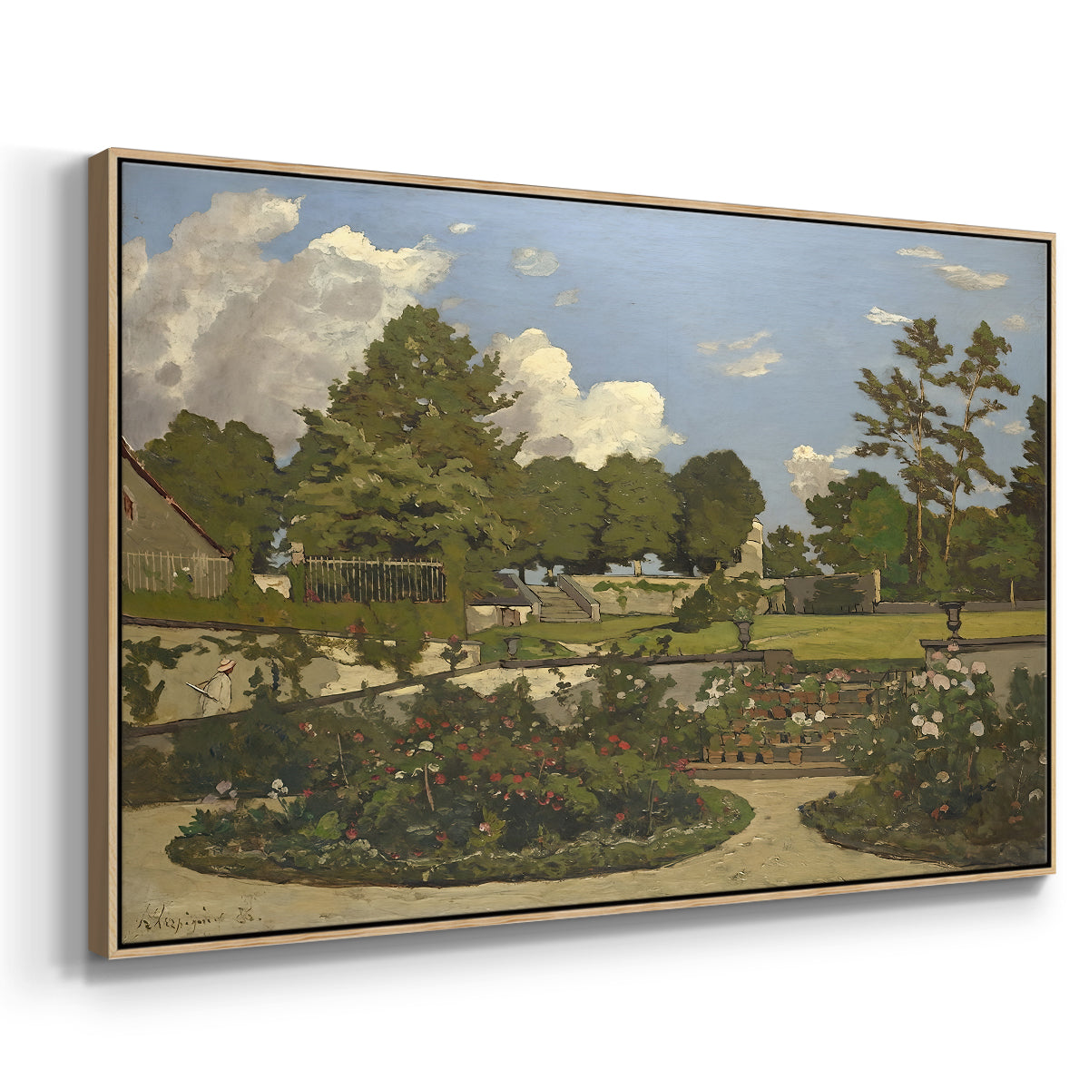 The Painter's Garden at Saint-Privé, 1886 - Floater Framed Canvas Print