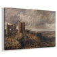 Canvas art print featuring an architectural ruin in natural terrain, displayed at an angle