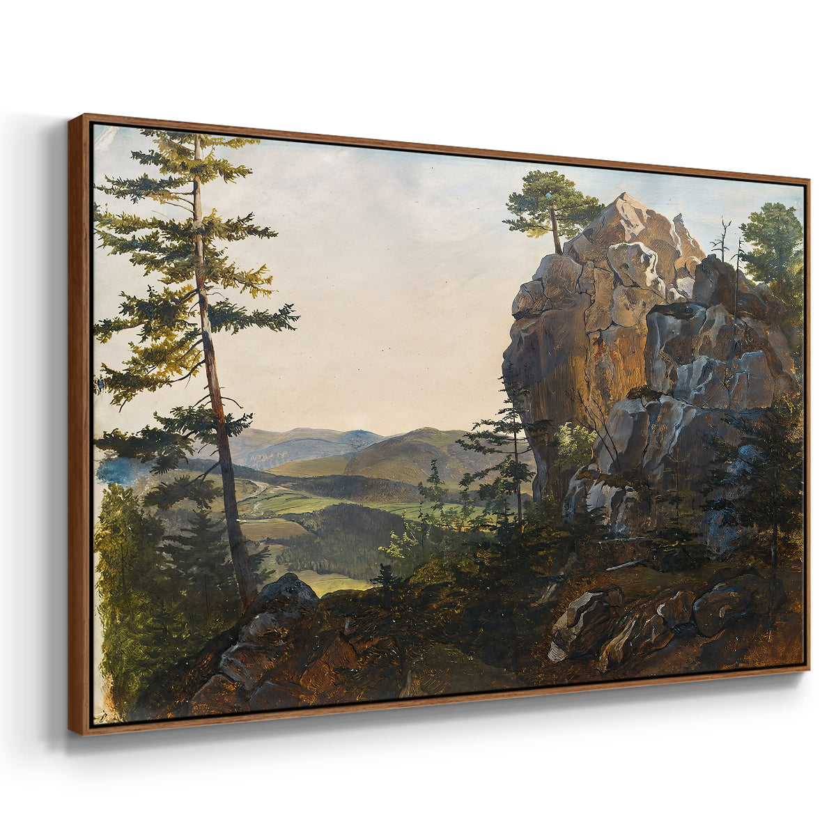 Landscape with the Balbersteine near Miesenbach, 1839 - Floater Framed Canvas Print