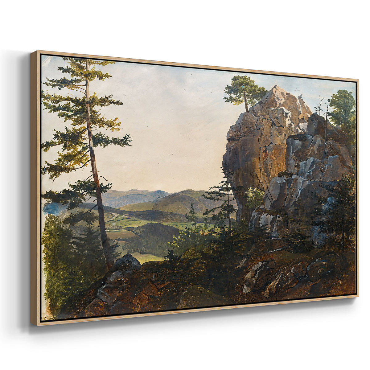 Landscape with the Balbersteine near Miesenbach, 1839 - Floater Framed Canvas Print