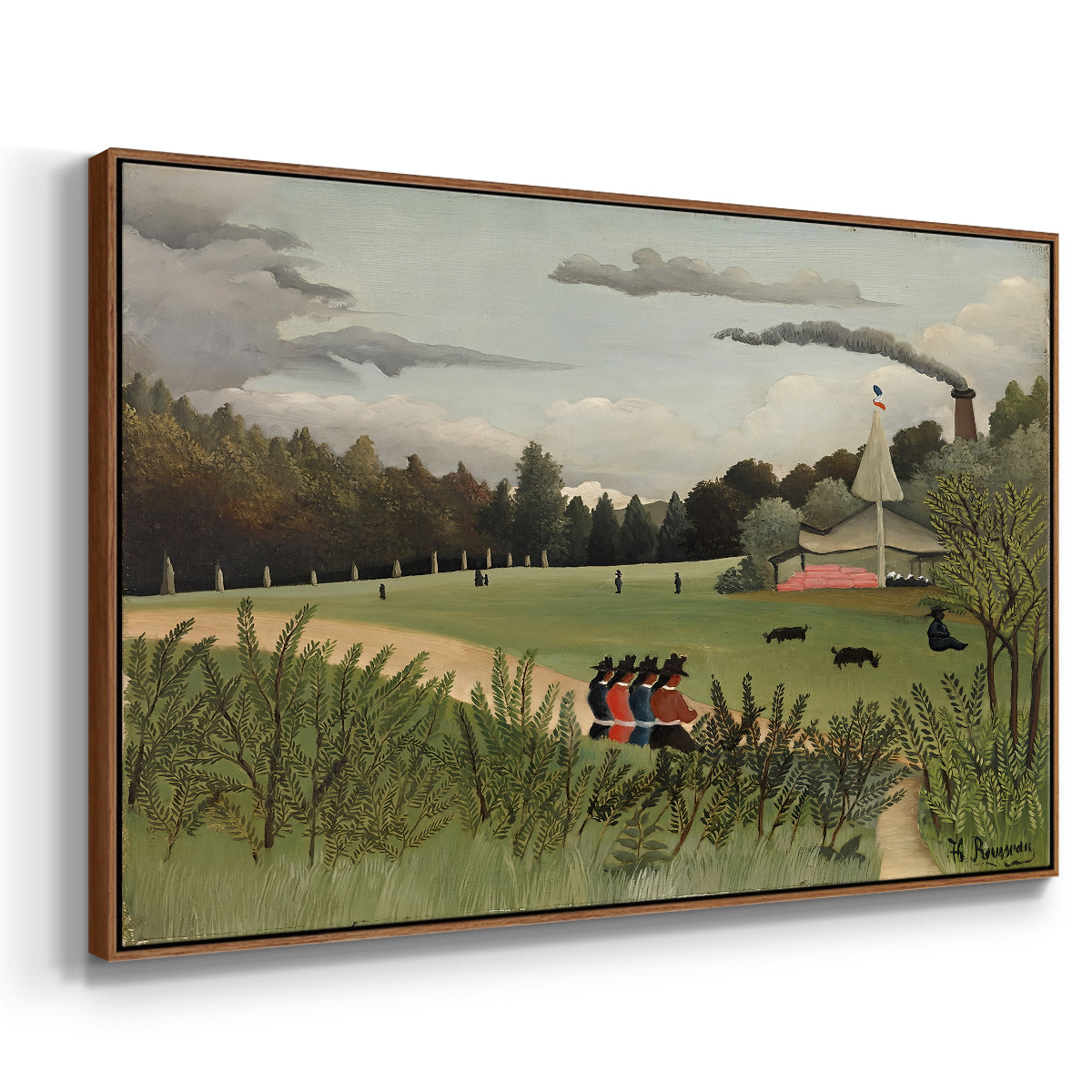 The Chair Factory at Alfortville, 1897 - Floater Framed Canvas Print