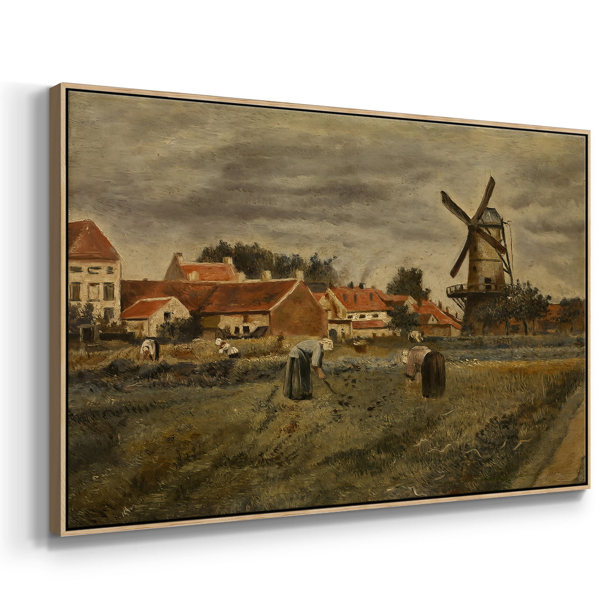 The Potato Harvest, c. 1875 - Floater Framed Canvas Print