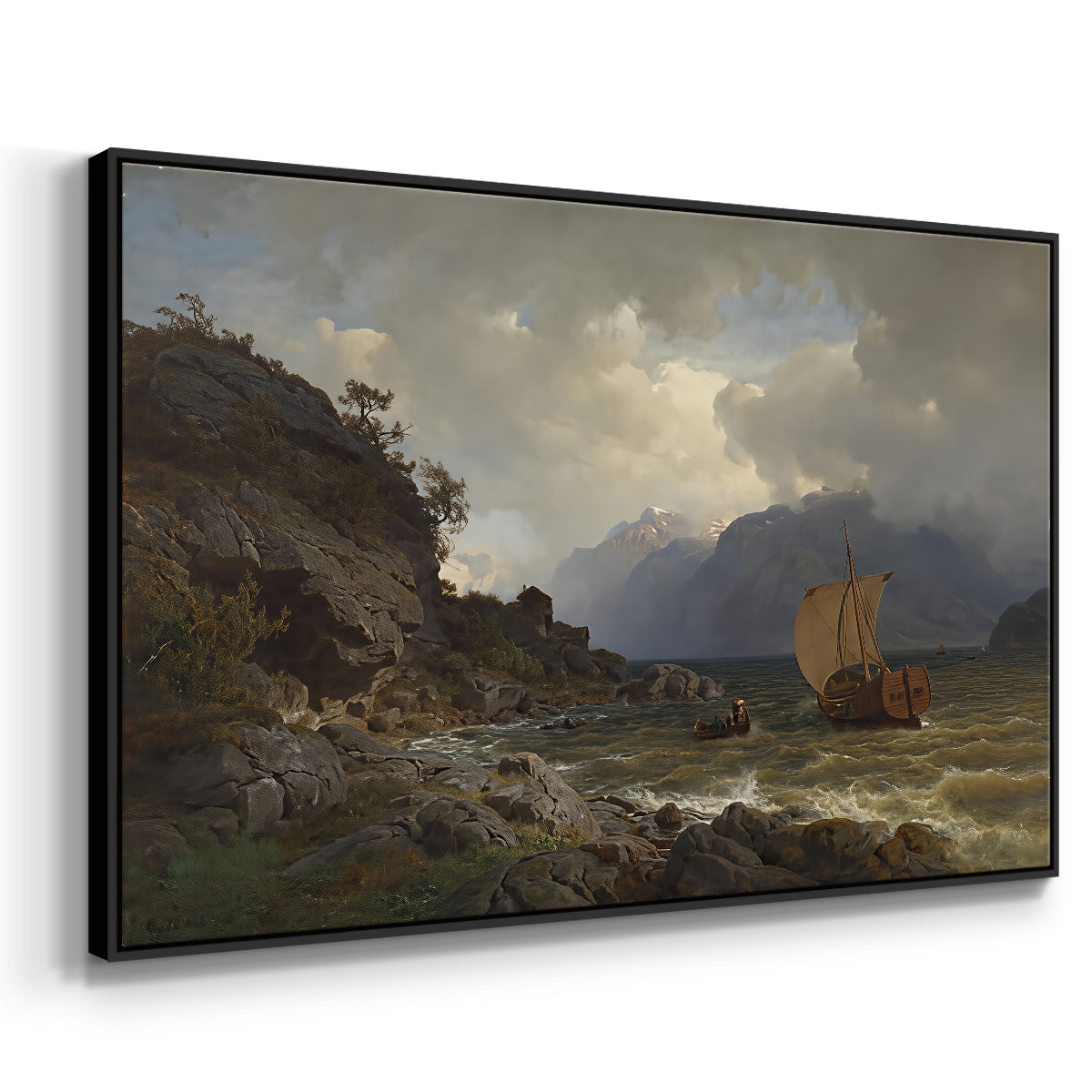 From the Western Coast of Norway, 1862 - Floater Framed Canvas Print